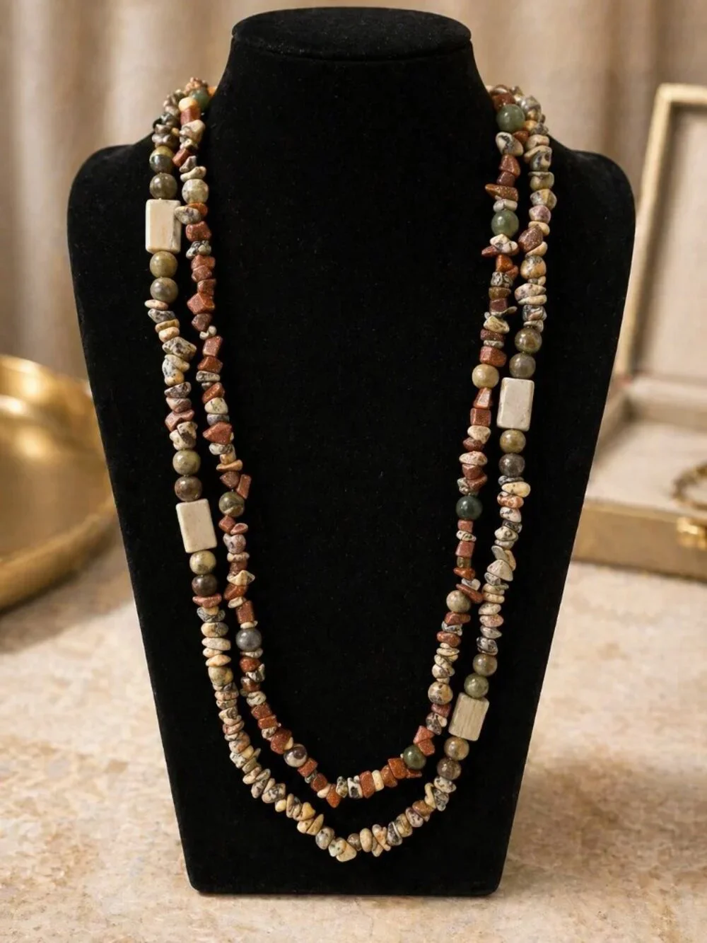 Chips and Beads Amazonite Necklace Set of 2 - New